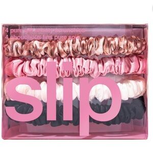 Slip Hair Ties- 4 Silk Skinny Scrunchies